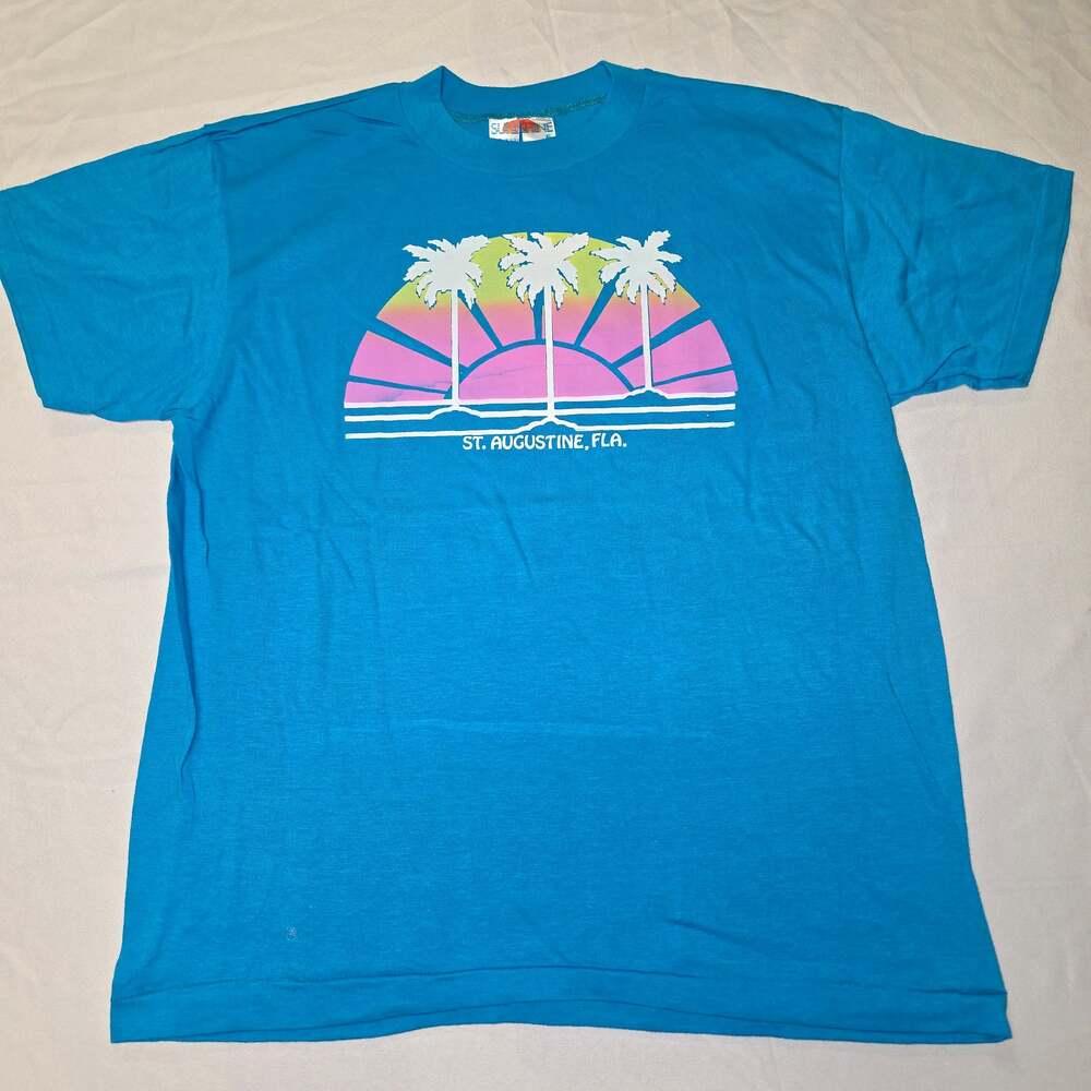 Vintage Sunshine St. Augustine, Florida Palm Tree Graphic T-Shirt
